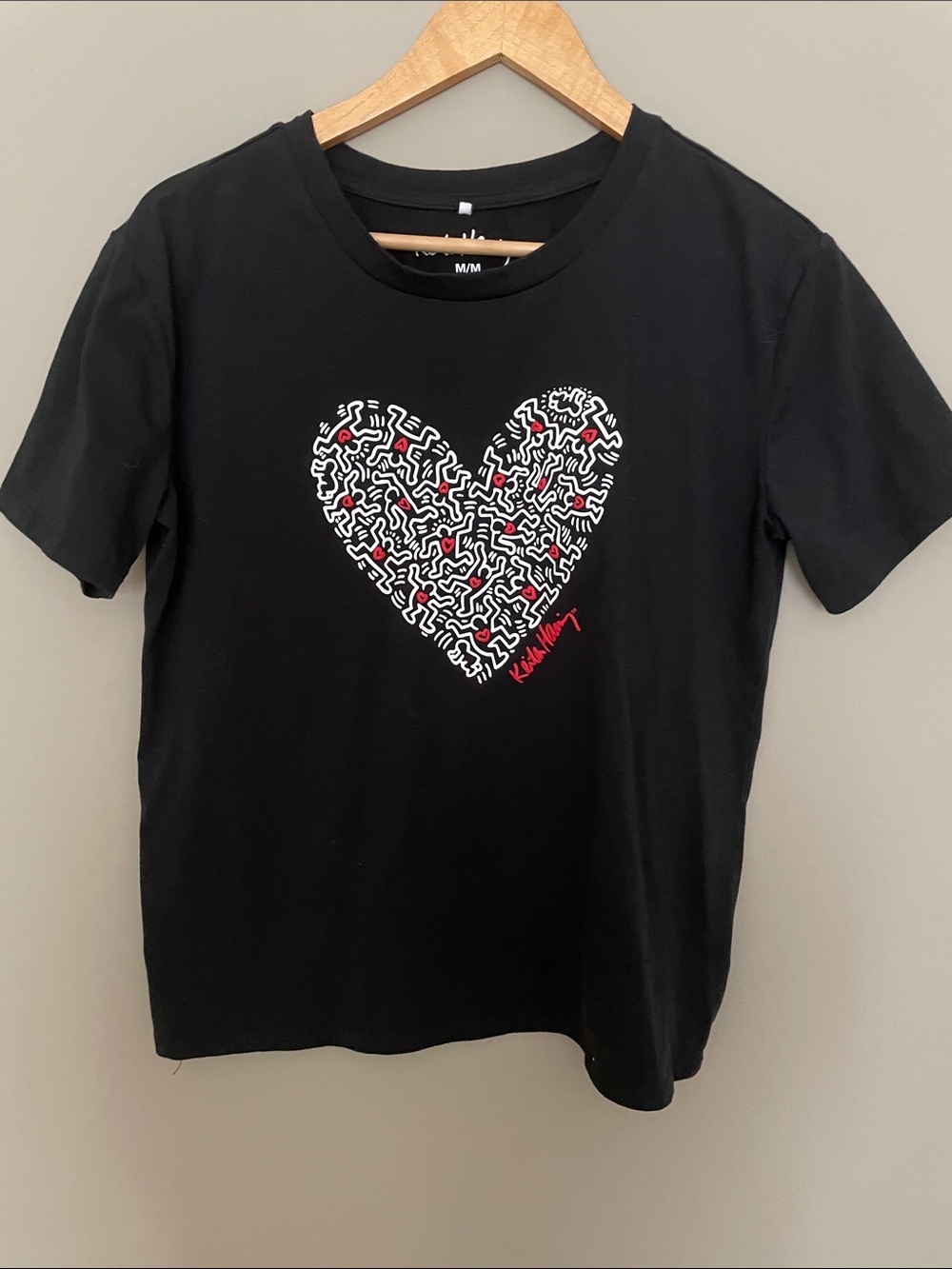 NWOT Keith Haring Black Graphic Heart Tee